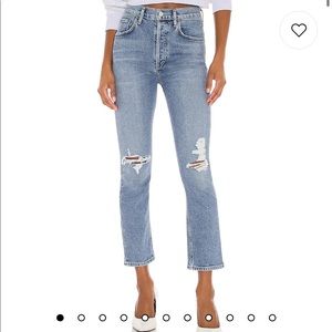 AGOLDE Riley High Rise Straight Crop in Whiplash